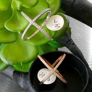 NWT CONTEMPORARY 925 STERLING/PAVE' ZIRCONIA RINGS